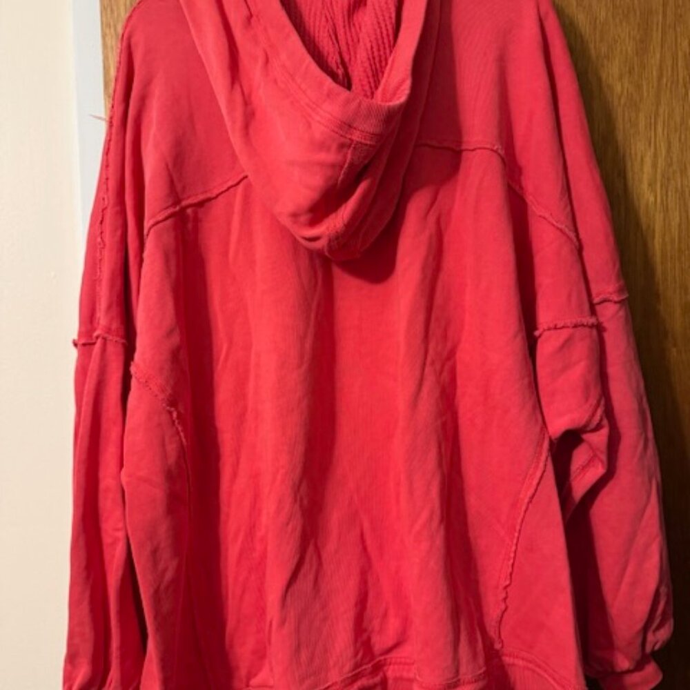 NWT Free People We The Free Hoodie in High Risk Red Size Medium - Picture 6 of 6